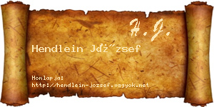 Hendlein József névjegykártya